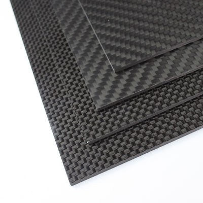 ورقة 3k من ألياف الكربون 3mm سميكة 1 4 &quot; 1.5 mm لامعة متطاطية عادي Twill منسوجة