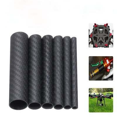 أنبوب ألياف الكربون 3K 10mm 12mm 15mm 18mm 22mm 30mm 40mm 50mm